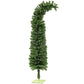 6ft green pencil artificial Christmas tree with metal stand base, full view