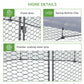Chicken run details: fixed door latch, spring clips, and powder-coated steel wire