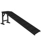 Black dog ramp with long non-slip carpet tread and foldable legs