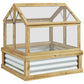 Natural pine greenhouse cold frame planter with raised bed and clear side panels