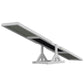White wooden dog agility seesaw with dark ramp and tripod base.