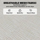 Close-up of breathable light-gray mesh fabric on a folding chaise lounge