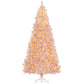 Pink pre-lit artificial Christmas tree with warm white LED lights, realistic tips