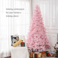 Pink pre-lit artificial Christmas tree with warm white LED lights and lush branches