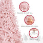 Pink artificial Christmas tree with realistic branch tips, warm white LEDs, sturdy base