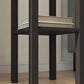 Dark wood 2-tier side table with drawer and open bottom shelf