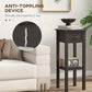 Charcoal side table with drawer and open shelf with sturdy base