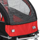 2-seat bike trailer: red/black fabric with mesh side windows