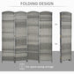 Folding privacy screen design with 4 panels shown open and partially folded
