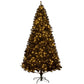 7.5 ft pre-lit artificial Christmas tree with warm white LED lights and black metal stand