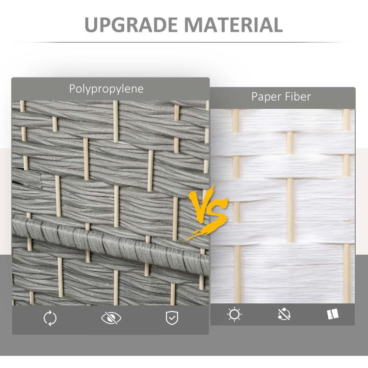 Gray polypropylene woven panel with light frame strips, shown in material close-up