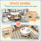 Kids table set with chairs that tuck under the tabletop and storage openings