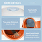 Dome cat litter box details: top handle, two-way entrance, and sand leak pedal