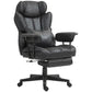 Black high-back office chair with lumbar support, padded arms, and adjustable base