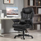 Black recline-style office chair with padded headrest, armrest, and footrest