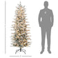 6-ft artificial flocked Christmas tree with tripod stand, size silhouette shown