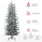 Snow-dusted artificial Christmas tree with dense branches and full profile