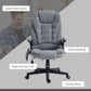 Gray high-back office massage chair with thick padding and recline seat