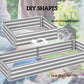 Galvanized raised garden bed design showing small and large bed configurations