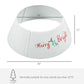 Cream white metal tree collar, 26 in x 26 in, with “Merry & Bright” print