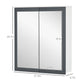 White mirrored double-door wall cabinet with side depth and height layout