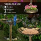 Bronze bird bath pedestal with shell basin and bird statues, plus planter bowl for flowers