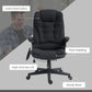 Black high-back massage office chair with padded headrest, thick cushions, gas-lift base