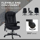 Black massage office chair with 360-degree swivel base and swivel foot pads