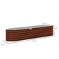 Brown galvanized metal raised garden bed kit with ribbed sides and gray base