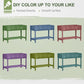 Raised garden bed options shown in multiple painted colors, including dark gray