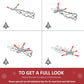 Blue pencil Christmas tree set-up steps showing branches spreading instructions