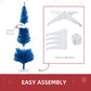 Blue pencil Christmas tree with detachable white stand base components
