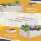 Raised wooden planter box with removable grow grid sections and open base shelf