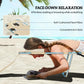Beige face-down tanning lounge chair with cushioned face pillow and arm slots