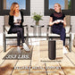 Outdoor rocking glider chairs with protective foot pads and a round tempered glass table