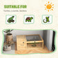 Wood reptile enclosure with mesh top and front door opening for small reptiles