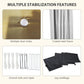 Beige canopy tent stability accessories: drain holes, coated frame, ropes and sandbags