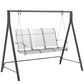 Black swing stand frame with chains and suspended seat platform