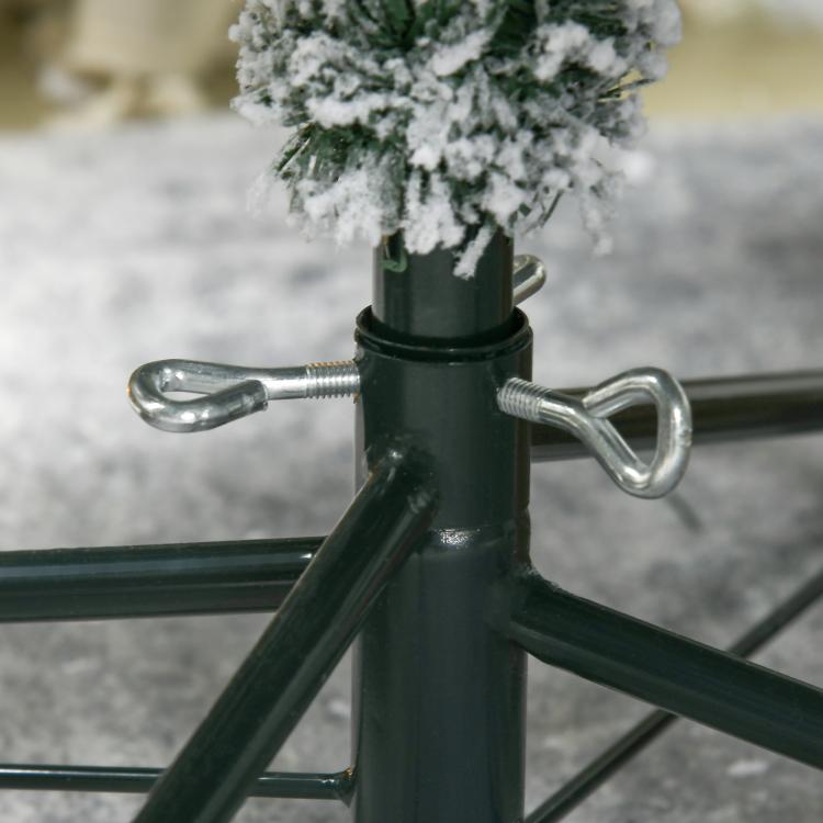 Frosted artificial Christmas tree steel stand with hanging connector hardware