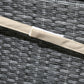 Khaki cushion fabric seam detail on outdoor recliner chair