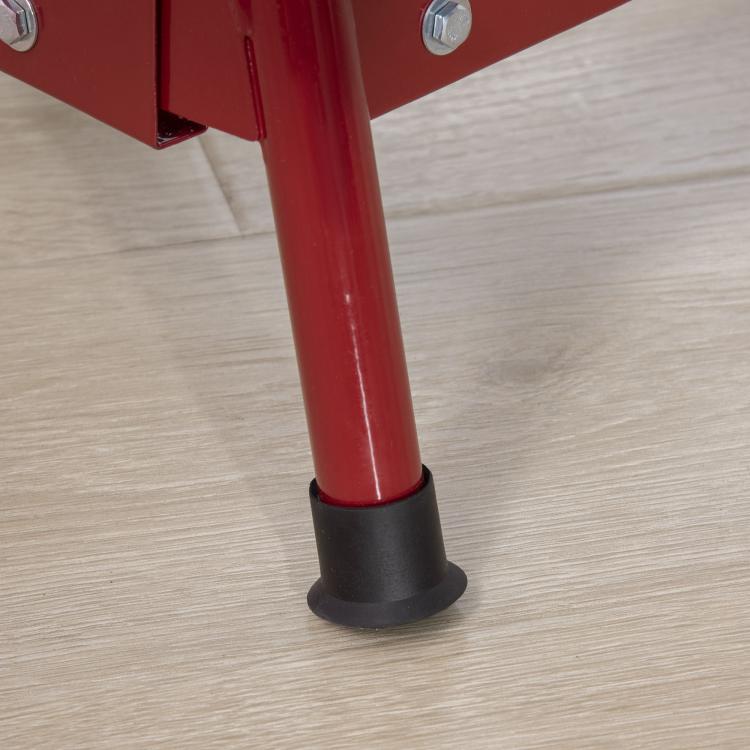 Red rocking base leg with black foot pad, sturdy stand for kids rocking horse