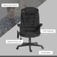 Black high-back executive office chair with thick padding, armrests, and caster base