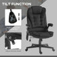 Black office chair on rolling base with side control panel and high-back support