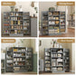 Gray pantry cabinet displayed for kitchen, bathroom, and room storage