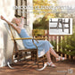 Gray outdoor glider chair loveseat with smooth sliding motion and middle table