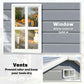 Gray shed side panel with window and roof vents for light and ventilation