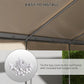 Beige carport canopy cover roof close-up with tie cord and metal bar
