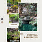 Bronze metal decorative footbridge with arched railing and corner sphere posts