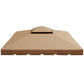Khaki gazebo replacement top cover canopy with black-trimmed vent at the peak