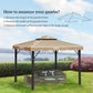 Khaki gazebo top cover canopy on a dark frame stand with scalloped roof edge